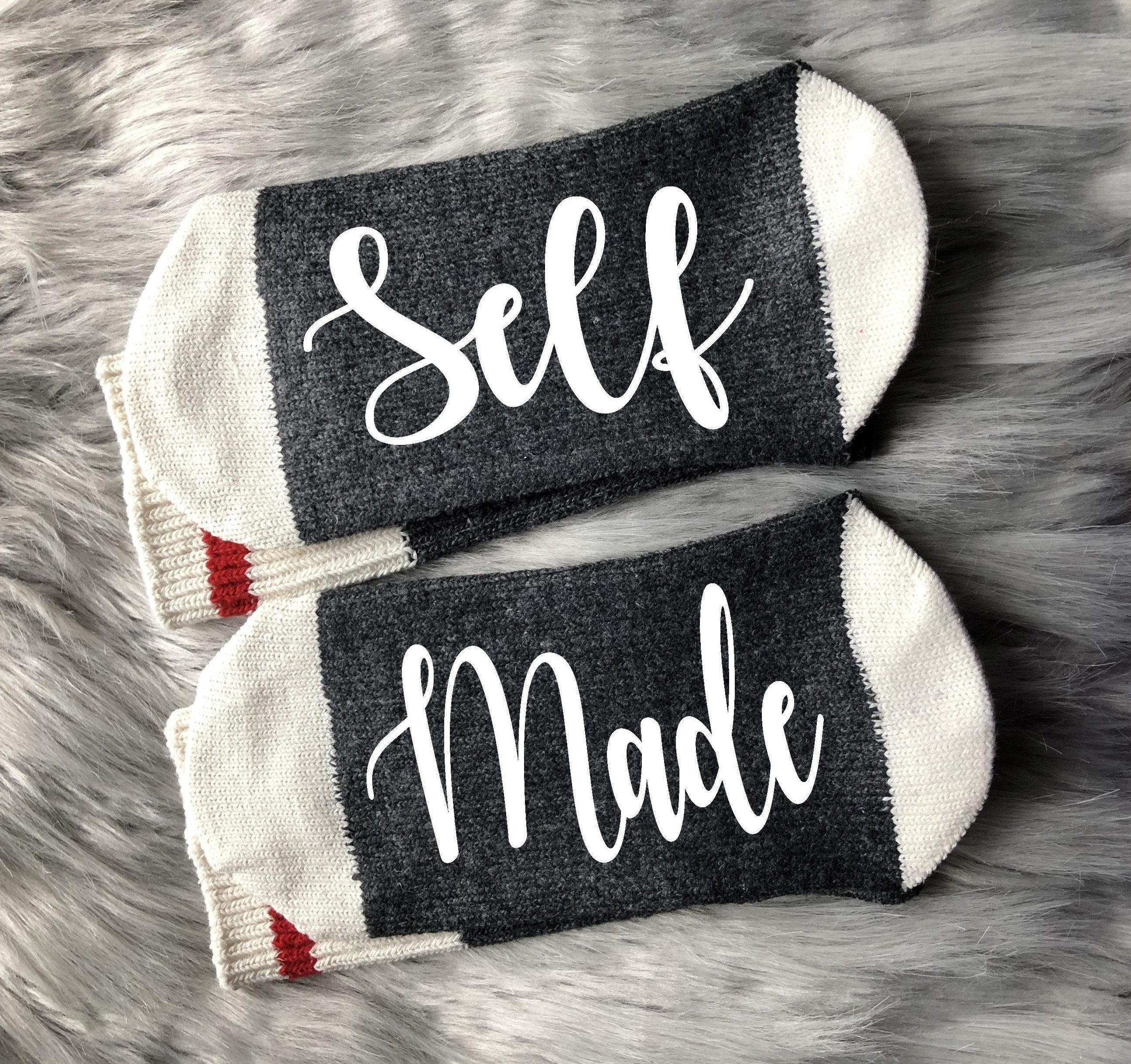 Rise and Grind-Self Made-Hustle and Heart-Girl Boss-Motivational Quote-Inspirational Socks-Inspirational Gift-Entrepreneur-Entrepreneur Gift