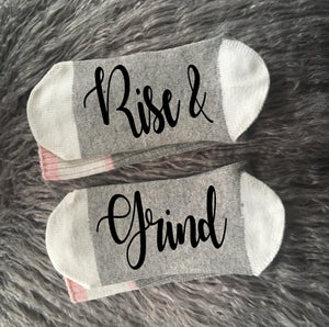 Hustle and Heart-Goal Digger-Girl Boss-Motivational Quote-Self Made-Inspirational Socks-Inspirational Gift-Entrepreneur-Entrepreneur Gift