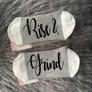 Self Made-Hustle and Heart-Goal Digger-Girl Boss-Motivational Quote-Inspirational Socks-Inspirational Gift-Entrepreneur-Entrepreneur Gift