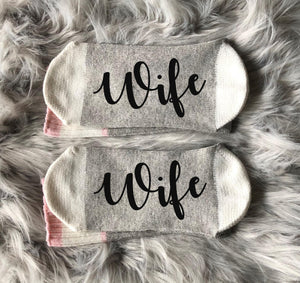 Engagement Gift-Wifey-Bride Gift-Bride Socks-Fiance Gift-Husband Gift-Wife Gift-Wedding Socks-Couple Engagement Gift-Personalized Bride Gift