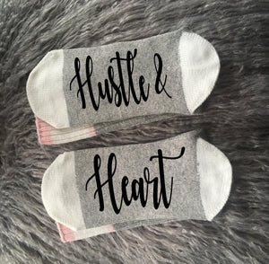 Self Made-Hustle and Heart-Goal Digger-Girl Boss-Motivational Quote-Inspirational Socks-Inspirational Gift-Entrepreneur-Entrepreneur Gift