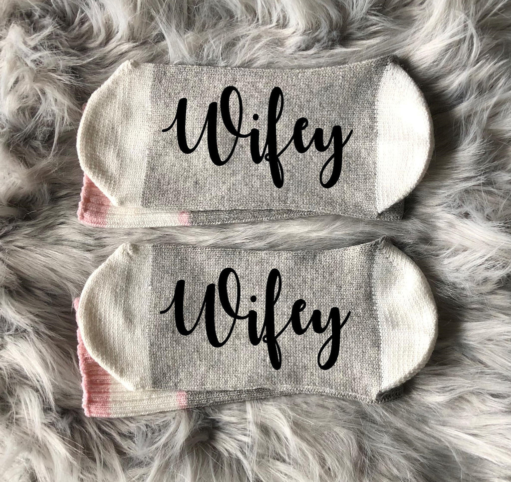 Engagement Gift-Wifey-Bride Gift-Bride Socks-Fiance Gift-Husband Gift-Wife Gift-Wedding Socks-Couple Engagement Gift-Personalized Bride Gift