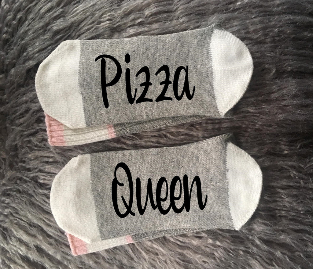 PIzza Queen-Pizza Socks-Pizza Gifts-Birthday Gift-Mom Gift-Dad Gift-Foodie Gift-Pizza Lover Gift-Boyfriend Gift-Funny Socks-Mens Socks