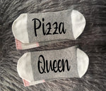 PIzza Queen-Pizza Socks-Pizza Gifts-Birthday Gift-Mom Gift-Dad Gift-Foodie Gift-Pizza Lover Gift-Boyfriend Gift-Funny Socks-Mens Socks