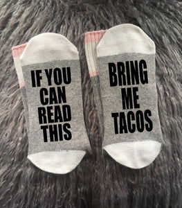 Taco Socks-Bring Me Tacos-Taco Gifts-Taco Tuesday-Let's Taco Bout It-Taco Dirty to Me-My Heart Says Taco-Best Friend Gift-Wife Gift